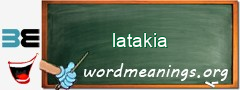 WordMeaning blackboard for latakia
